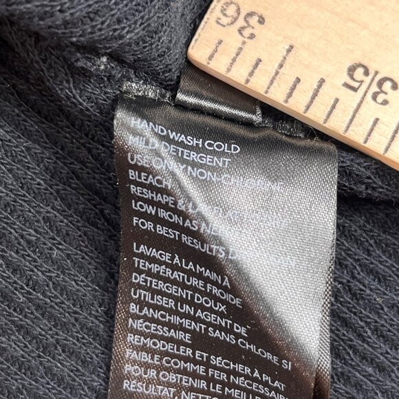 We The Free Extra Small Black Waffle Knit Sweater Striped Raglan Sleeve Y2k BOHO - Picture 11 of 14